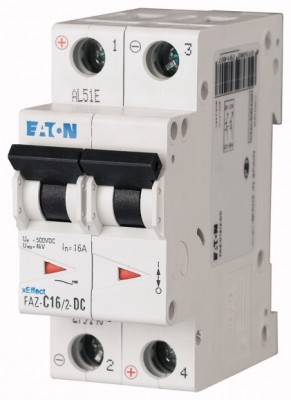 EATON 279137 Wyłącznik nadprądowy FAZ C6A 2M 2P 15kA DC FAZ-C6/2