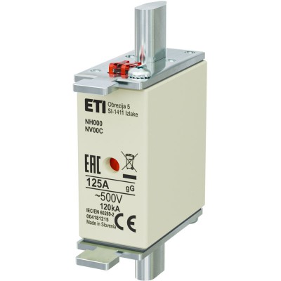 ETI Wkładka topikowa NH000 gG 125A 500V