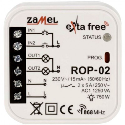 ZAMEL Radiowy odbiornik dopuszkowy 2-kanałowy Exta Free ROP-02