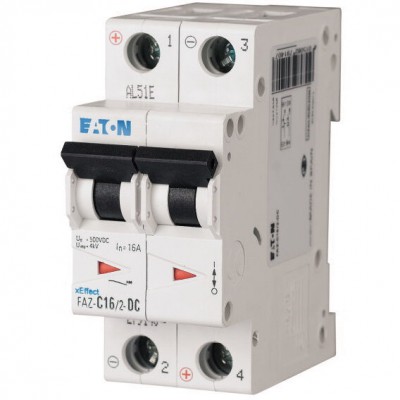 EATON 279138 Wyłącznik nadprądowy FAZ C10A 2M 2P 15kA DC FAZ-C10/2