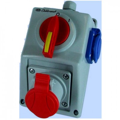 ELEKTROMET Zestaw instalacyjny 0-1 z gniazdem, 1X 230V 16/4 IP54 C16-18.1