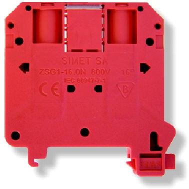 SIMET Złączka szynowa 2‑przewodowa 16,0mm² ZSG 1-16.0C /Czerwony/