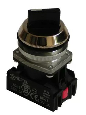 PROMET Przełącznik sterowniczy 2-pozycyjny, krótkie piórko, czarny IP56 NEF30