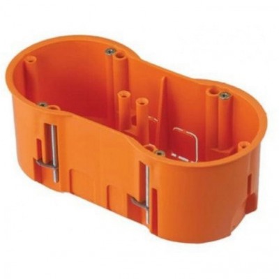 PAWBOL A.0010PG Puszka instalacyjna podwójna do płyt gipsowych głęboka z wkrętami /60mm/
