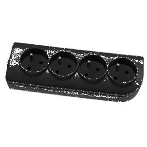 ELGOTECH Gniazdo przenośne 4-krotne z uziemieniem 16A 250V /Czarny/
