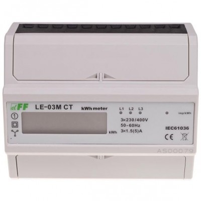 F&F Cyfrowy licznik zużycia energii 3-fazowy 1,5(5)A 3x400V+N