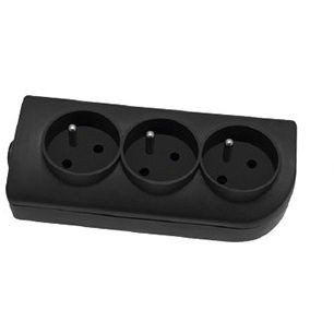 ELGOTECH Gniazdo przenośne 3-krotne z uziemieniem 16A 250V /Czarny/
