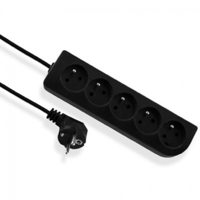 ELGOTECH Przedłużacz przenośny 5-krotny z uziemieniem 5M 3x1mm² /Czarny/