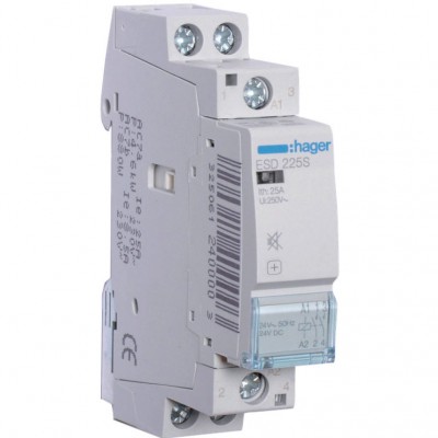 HAGER Stycznik modułowy cichy 25A 24V AC 2Z AC-7a/b