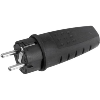PAWBOL Wtyczka przenośna gumowa 16A 230V IP44 /Czarny/