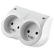ELGOTECH Rozgałęźnik przeciwprzepięciowy 2-krotny z uziemieniem 16A 250V /Biały/