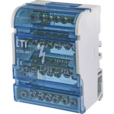 ETI Blok rozdzielczy 125A 4P 7‑zaciskowy EDB‑407