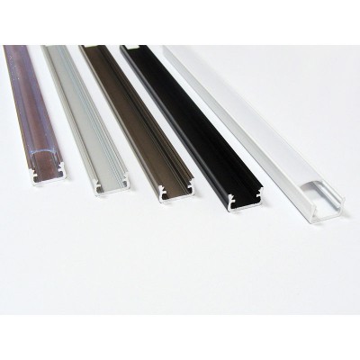 RGB TECHNIK Profil LED natynkowy 2 metry aluminium naturalne klosz mleczny Aluminium naturalne