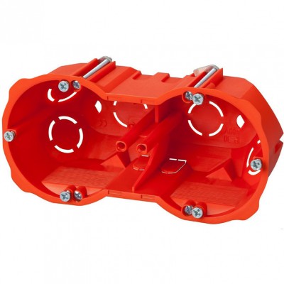 ELEKTRO-PLAST NASIELSK Puszka podtynkowa instalacyjna podwójna głęboka z wkrętami PK-2x60 GK /135x54x58mm/