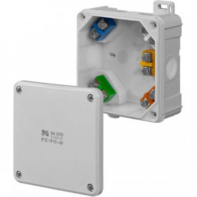 ELEKTRO-PLAST NASIELSK Puszka natynkowa hermetyczna 2K z uchwytami do montażu i membranami IP55/IP65 /98x98x46mm/ Szary