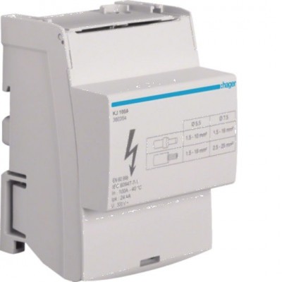 HAGER Blok rozdzielczy 4-polowy 100A