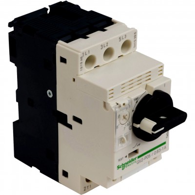 SCHNEIDER GV2P05 Wyłącznik silnikowy termomagnetyczny 0,63A-1A 0,25kW 3P 400V AC