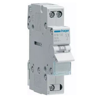 HAGER Modułowy przełącznik instalacyjny /I-0-II/ punkt wspólny od dołu 1P 32A 230V AC