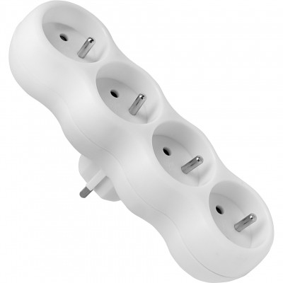 ELGOTECH Rozgałęźnik 4-krotny z uziemieniem 16A 250V /Biały/