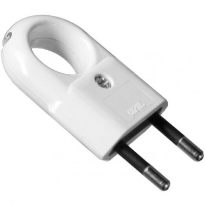 PAWBOL Wtyczka płaska z uchwytem 10A 250V /Biały/