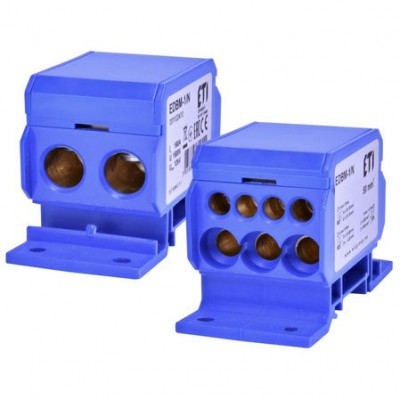 ETI Blok rozdzielczy EDBM-1/N 160A 2x 4-50 mm² + 3x 2,5-25 mm² + 4x 2,5-16 mm² /Niebieski/