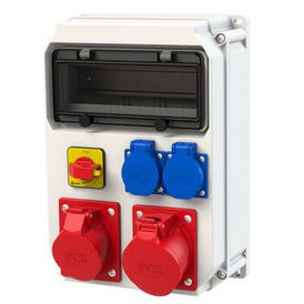 PCE Rozdzielnica stacjonarna ECOLINE IP44 0-1 1x16/5, 1x32/5, 2x230V