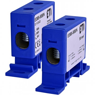 ETI Zacisk 1‑torowy na szynę TH 150A 16-50mm² EDBS-50B/N /Niebieski/