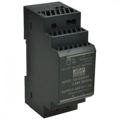 PULSAR Zasilacz na szyne DIN HDR 30W 1.5A 85-264V AC -120-370V DC / 24V DC 2M MEAN WELL HDR-30-24