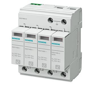 SIEMENS 5SD7464-0 Ogranicznik przepięć 5SD T2 C 3P+N 4M 20/40kA 1.9KV 350V UC TNS, TT