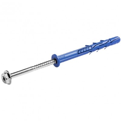 RAWLPLUG Kołek ramowy poliamidowy FF1 z kołnierzem z ocynkowanym wkrętem z łbem sześciokrotnym /10x80mm/ Niebieski