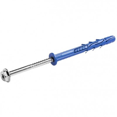 RAWLPLUG Kołek ramowy poliamidowy FF1 z kołnierzem z ocynkowanym wkrętem z łbem sześciokrotnym /10x100mm/ Niebieski