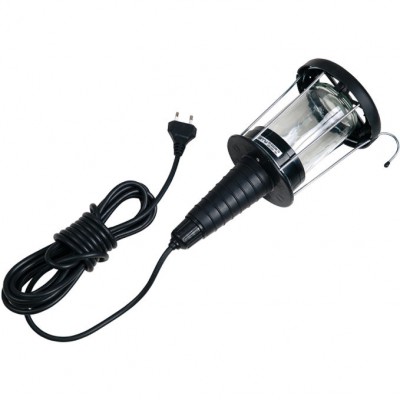 GTV Lampa warsztatowa przenośna gumowa E27 max 60W /Przewód o długości 5m/ Czarny