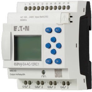 EATON 197215 Przekaźnik programowalny/sterownik z wyświetlaczem EASY-E4-AC-12RC1 100-240VAC/110-220VDC 8DI(4AI) 4DO-R