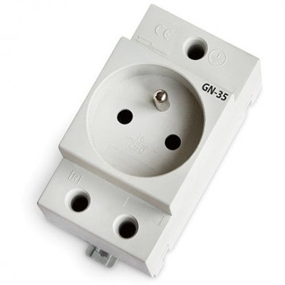 RGB TECHNIK Gniazdo na szynę TH35 16A 230V 1-fazowe z uziemieniem GN-35
