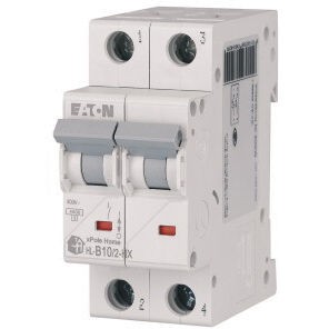 EATON Wyłącznik nadprądowy B10A 2M 2P 6kA HN-B10/2