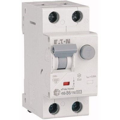 EATON Wyłącznik różnicowoprądowy z modułem nadprądowym HNB-B6/1N/003 B 6A 0,03A 30mA 2M 1P+N 6kA
