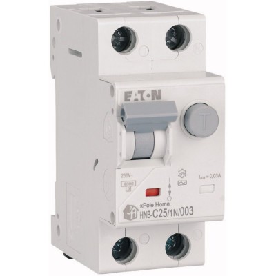 EATON Wyłącznik różnicowoprądowy z modułem nadprądowym HNB-C25/1N/003 25A 0,03A 30mA 2M 1P+N 6kA