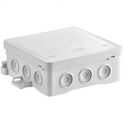 SIMET 35349102 Puszka natynkowa hermetyczna IP54 z możliwością mocowania na hakach NS7 /100x100x40mm/ Szary