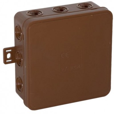 VIPLAST Puszka natynkowa hermetyczna IP54 odgałęźna V7 /100x100x41mm/ Brązowy