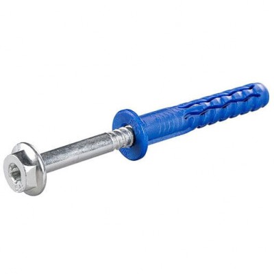 RAWLPLUG Kołek ramowy poliamidowy FFS z krótką strefą rozporu z kołnierzem I wkrętem z łbem sześciokrotnym /10x80mm/ Niebieski
