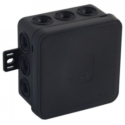 VIPLAST Puszka natynkowa hermetyczna IP54 odgałęźna V5 /75x75x41mm/ Czarny