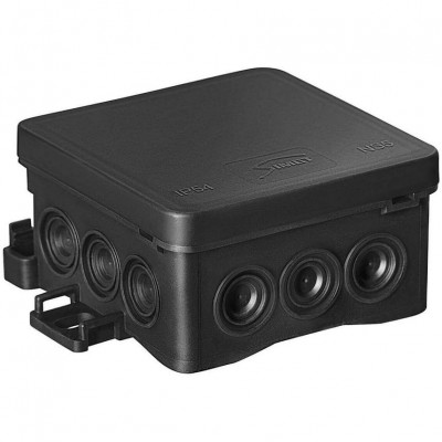 SIMET 35360107 Puszka natynkowa hermetyczna IP54 z możliwością mocowania na hakach NS5 /75x75x40mm/ Czarny