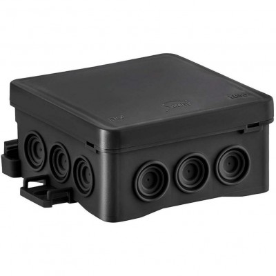 SIMET 35346107 Puszka natynkowa hermetyczna IP54 z możliwością mocowania na hakach NS6 /85x85x40mm/ Czarny