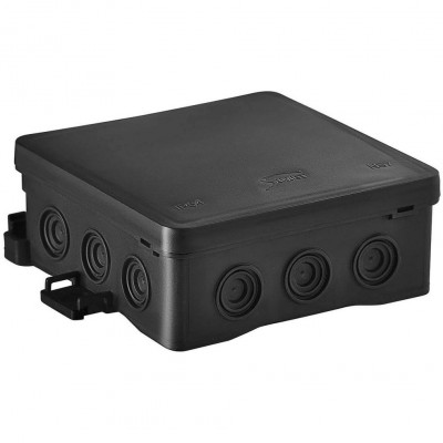SIMET 35349107 Puszka natynkowa hermetyczna IP54 z możliwością mocowania na hakach NS7 /100x100x40mm/ Czarny