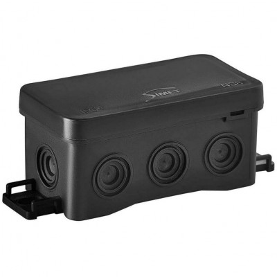 SIMET 35357107 Puszka natynkowa hermetyczna IP54 z możliwością mocowania na hakach NS8 /85x45x40mm/ Czarny