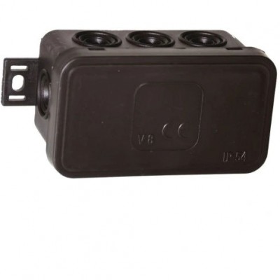 VIPLAST Puszka natynkowa hermetyczna IP54 odgałęźna V8 /80x45x41mm/ Czarny
