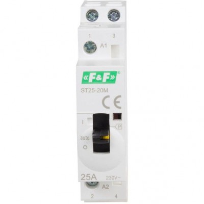 F&F Stycznik modułowy z manipulatorem do sterowania ręcznego 25A 250V AC 2R