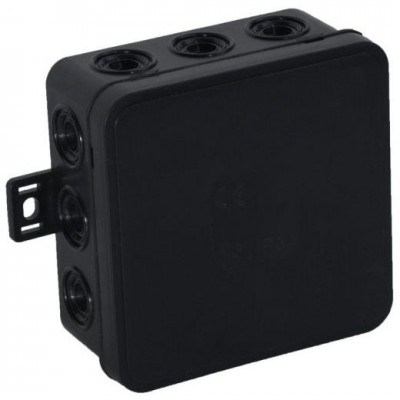 VIPLAST Puszka natynkowa hermetyczna IP54 odgałęźna V6 /85x85x41mm/ Czarny