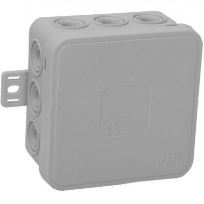 VIPLAST Puszka natynkowa hermetyczna IP54 odgałęźna V5 /75x75x41mm/ Szary