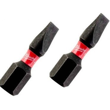MILWAUKEE BIT SHOCKWAVE PŁASKI SL0,8X5,5 25MM - 2 SZT. Ciemnoszary